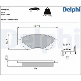 KIT PLAQUETTES AV PSA C1 P107 P108 TOYOTA AYGO