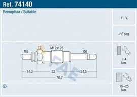 BOUGIE DS006: 11V.   CITROEN-FIAT-L.ROVE