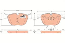 KIT PLAQUETTES TRW AV BMW X5 E70 X6 E71 E72