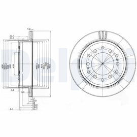 PAIRE DE DISQUE DE FREIN DELPHI AR : LANDCRUISER
