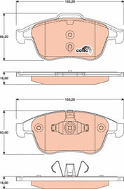 KIT PLAQUETTES TRW AV CLIO MEGANE III SCENIC