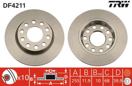 PAIRE DISQUE/FREIN: AR. VW PASSAT