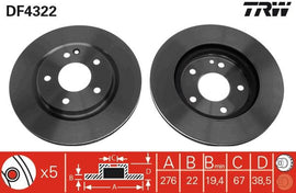 PAIRE DISQUE/FREIN: AV.V MERCEDES A210
