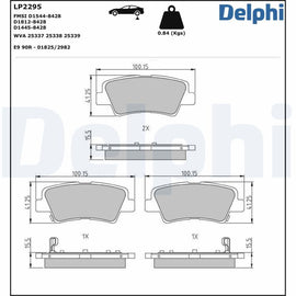 KIT PLAQUETTES AV DELPHI HYUNDAI KIA