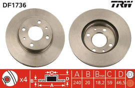PAIRE DE DISQUE DE FREIN TRW UNO D 146