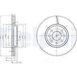 PAIRE DE DISQUE DE FREIN DELPHI AV OPEL ASTRA H