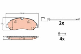KIT PLAQUETTES TRW AV FORD TRANSIT