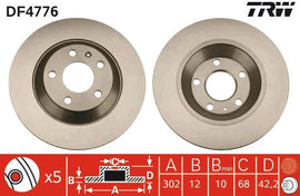 PAIRE DE DISQUE DE FREIN TRW AR AUDI A4