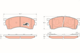 KIT PLAQUETTES AV MAZDA 323 626 PREMACY