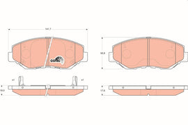 KIT PLAQUETTES AV HONDA CRV I &amp; CRV II 1999--&gt;