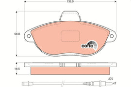 KIT PLAQUETTES AV PEUGEOT 806, EXPERT