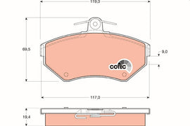 KIT PLAQUETTES AV AUDI A4, VW PASSAT