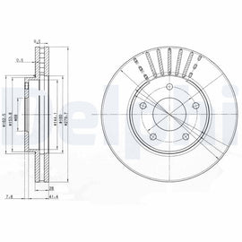 PAIRE DE DISQUE DE FREIN DELPHI AV NISSAN ALMERA..