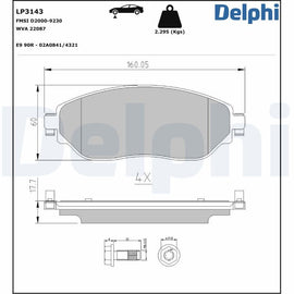 KIT PLAQUETTES AV DELPHI RENAULT TRAFIC