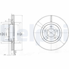 PAIRE DE DISQUE DE FREIN DELPHI AV FOCUS C- MAX