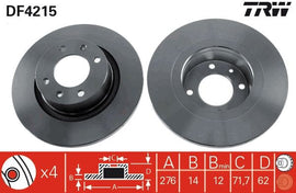 PAIRE DISQUE/FREIN: AR. CITROËN C5
