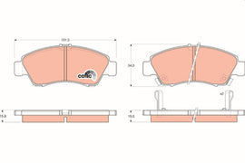 KIT PLAQUETTES TRW AV HONDA CIVIC, JAZZ