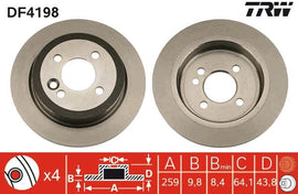 PAIRE DISQUE/FREIN: AR. MINI COOPER