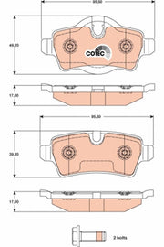 KIT PLAQUETTES AR MINI COOPER 2006--&gt;