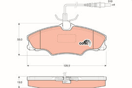 KIT PLAQUETTES TRW AV PEUGEOT 406 1.6 1.8