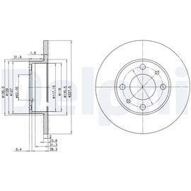 PAIRE DE DISQUE DE FREIN DELPHI AV FIAT SEAT