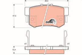 KIT PLAQUETTES AR HONDA ACCORD CIVIC ROVER 600