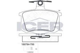 KIT PLAQUETTES AR AUDI 80,90,100,A4,A6,A8