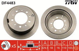 PAIRE DISQUE/FREIN AR LAND CRUISER TOYO
