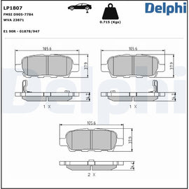 KIT PLAQUETTES DELPHI AR QASHQAI X-TRAIL