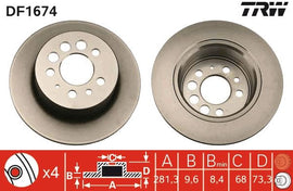 PAIRE DISQUE/FREIN AR.: VOLVO 240-&gt;960