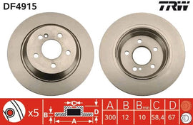 PAIRE DISQUE TRW  :AV. MERCEDES-BENZ