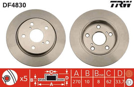 PAIRE DE DISQUE DE FREIN TRW AR TOYOTA AURIS