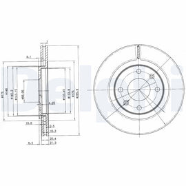 PAIRE DE DISQUE DE FREIN DELPHI AV PEUGEOT CITROEN