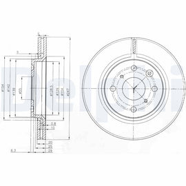 PAIRE DE DISQUE DE FREIN DELPHI AV TOYOTA AYGO
