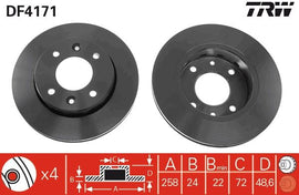 PAIRE DISQUE/FREIN: AV/V. KIA CARENS