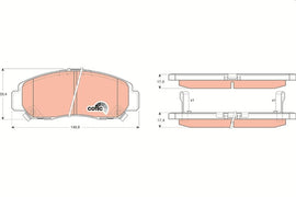 KIT PLAQUETTES AV HONDA CIVIC FR-V 2001--&gt;