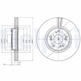 PAIRE DE DISQUE DE FREIN DELPHI AV HONDA ACCORD NM