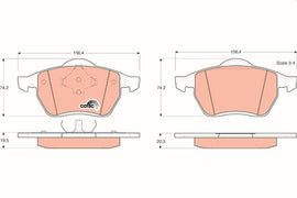 KIT PLAQUETTES AV FORD GALAXY, VW SHARAN