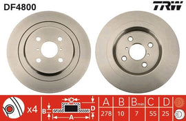 PAIRE DE DISQUE DE FREIN TRW AV TOYOTA DAIHATSU