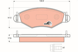 KIT PLAQUETTES TRW AV PEUGEOT 206