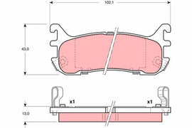 KIT PLAQUETTES AR TRW MAZDA MX-5 1990--&gt;