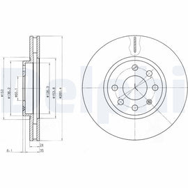 PAIRE DE DISQUE DE FREIN DELPHI AV OPEL CORSA