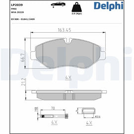 KIT PLAQUETTES DELPHI AV IVECO DAILY