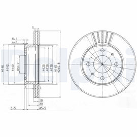 PAIRE DE DISQUE DE FREIN DELPHI AV:HYUNDAI ACCENT