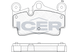 JEU PLAQUETTE DE FREIN ICER AR CAYENNE Q7 GDB1549