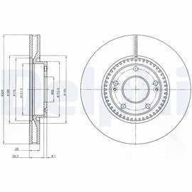 PAIRE DE DISQUE DE FREIN DELPHI AV HYUNDAI I30..