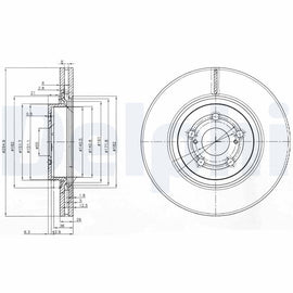 PAIRE DISQUE DELPHI AV : TOYOTA VERSO /AVENSIS