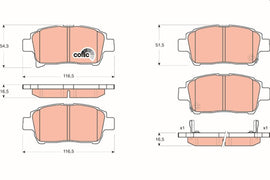 KIT PLAQUETTES TRW AV TOYOTA COROLLA YARIS 2001-->