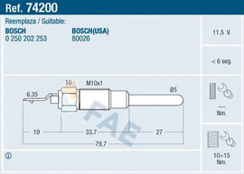 BOUGIE DS093: 11,5V. BUICK,CADIL.,GMC...