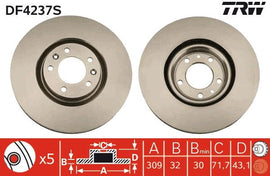DISQUE DE FREIN TRW P607 2000-&gt;